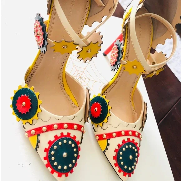 CHARLOTTE OLYMPIA Mechanix studded leather pumps - Picture 6 of 10